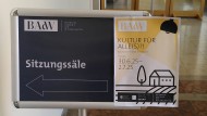 Hinweisschild zur Tagung "Kultur für Alle(s)?!"
