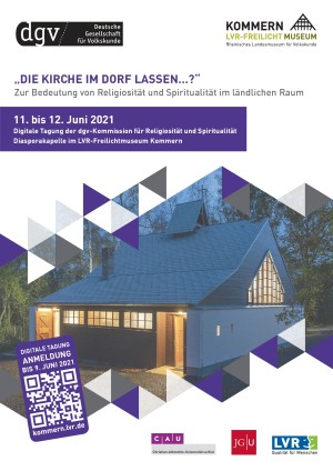Plakat zur Tagung: Bild der Diasporakirche Overarth. Informationen zum Datum (11. - 12. Juni 2021), Titel sowie Logos der Veranstaltungspartner.