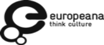 Europeana in schwarz - bestehend aus einem kleinen e, zwei Kreisen und dem Schriftzug europeana. think culture