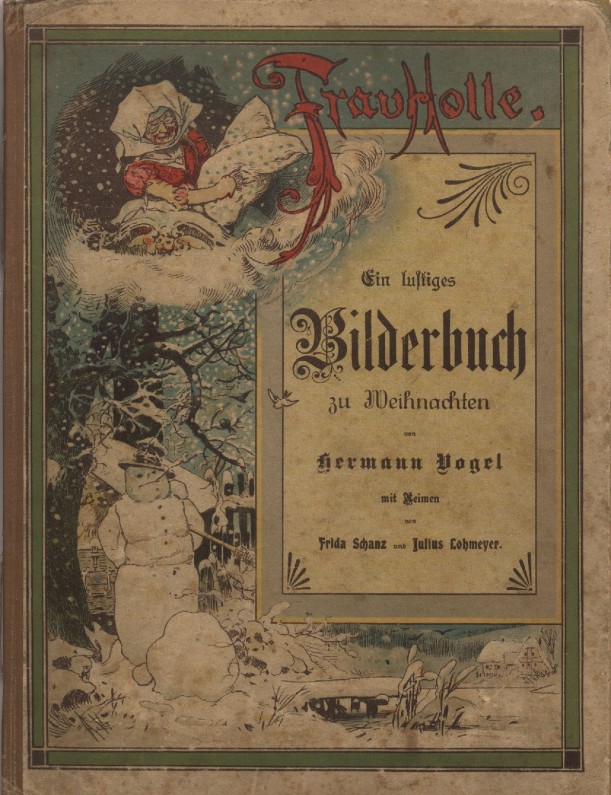 Buchcover eines alten Kinderbuchs mit einem Schneemann.