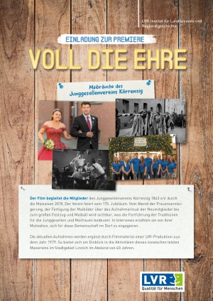 Flyer: Einladung zur Premiere des Filmes Voll die Ehre.