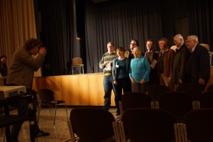 Protagonisten und Beteiligte des Filmprojekts "Lechenich auf 8mm" beim Pressefoto