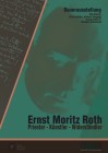 Plakat zur Dauerausstellung Ernst Moritz Roth mit einer Negativgesichtsaufnahme vom Künstler in grün.