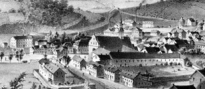 Historisches gezeichnetes Bild von einer Stadt