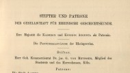 Ausschnitt aus einer Auflistung der Stifter & Patrone aus dem 19. Jahrhundert