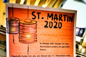 Einladung an Sankt Martin Lichter und Laternen in die Fenster zu stellen.