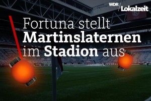 Informationsgrafik, dass die Fortuna Martinslaternen während des Heimspiels gegen den SV Sandhausen ausstellt.