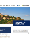 Ein Screenshot zeigt die Startseite des Portals 'Preußen im Rheinland'.