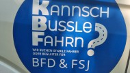 Foto der Aufschrift "Kannsch Bussle fahrn?"
