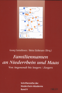 Buchcover von Familiennamen an Rhein und Maas